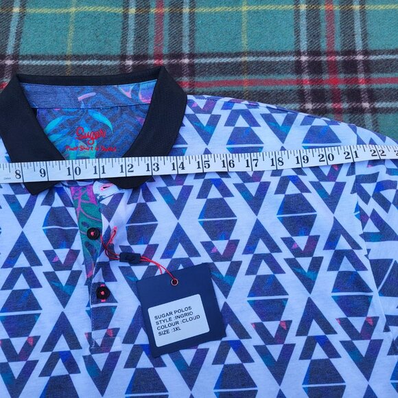 NWT Golf Shirt Aztec Pattern 3XL Size Cotton Polo Shirt - Picture 4 of 10